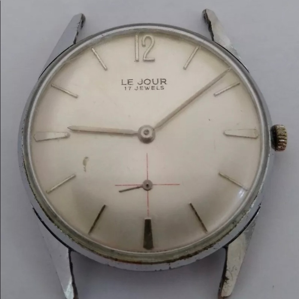 Vintage 1950s Le Jour Manual Swiss Watch Runs